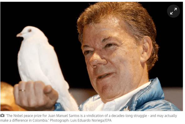 Santos with a bird from The Guardian, click for link. 